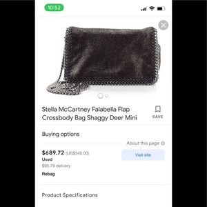 Stella McCartney cross body chain purse